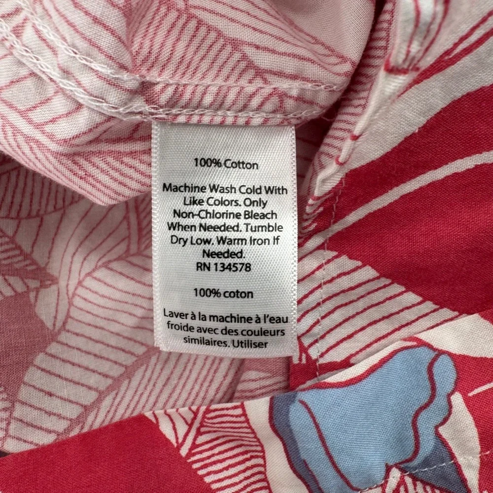 Vineyard Vines Mens Slim Fit Murray Shirt Red Blue Floral Leaf Cotton Large